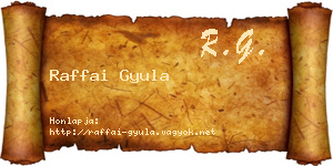 Raffai Gyula névjegykártya